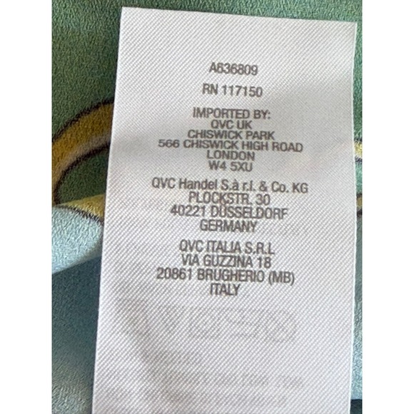 Belle by Kim Gravel Green Floral Scarf Print Kaftan Poncho Top 4X A636809 - Picture 8 of 11